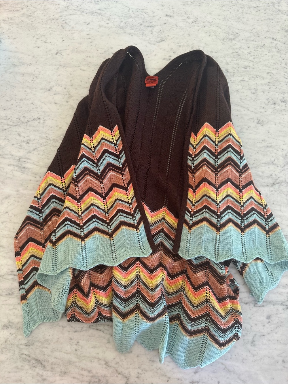 Missoni Chevron Knit Women's Sweater poncho cape cardigan